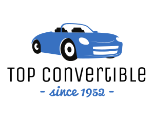 Blue Automotive Convertible Car logo