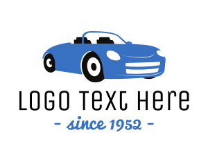 Hybrid - Blue Automotive Convertible Car logo design