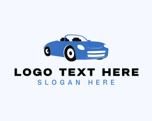 Blue Automotive Convertible Car logo