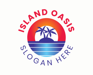 Tropical Island Sunrise logo design