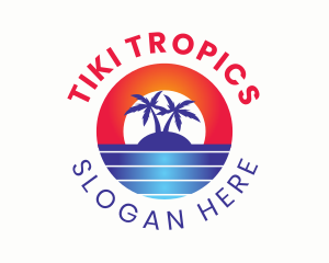 Tropical Island Sunrise logo design