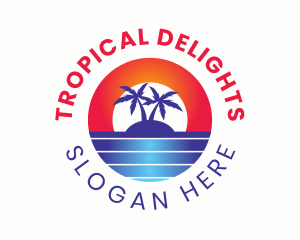 Tropical Island Sunrise logo design