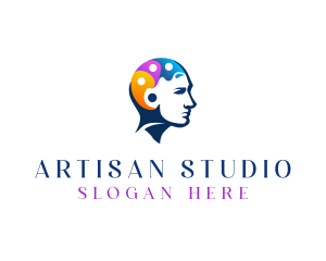 Creative Palette Brain logo design