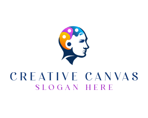 Creative Palette Brain logo design