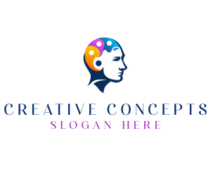 Creative Palette Brain logo design