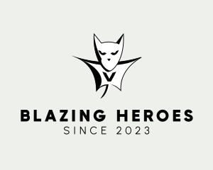 Bat Hero Letter V logo design