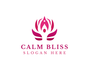 Lotus Yoga Pose logo design