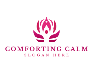 Lotus Yoga Pose logo design