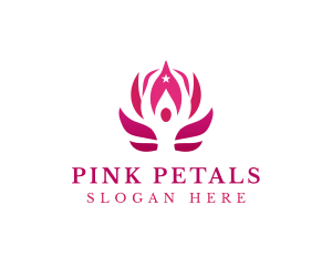 Lotus Yoga Pose logo design