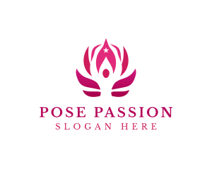 Lotus Yoga Pose logo design