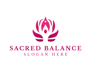 Lotus Yoga Pose logo design