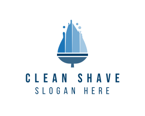 Squeegee Cleaning Droplet logo design