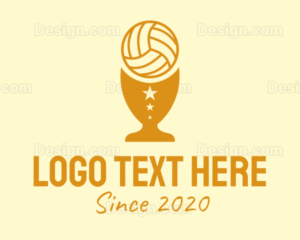 Volleyball Trophy Cup Logo