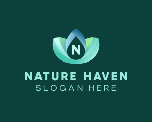 Natural Plant Water Drop logo design