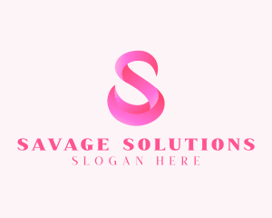 Pink Swan Letter S  logo design