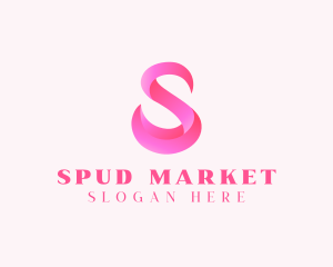 Pink Swan Letter S  logo design