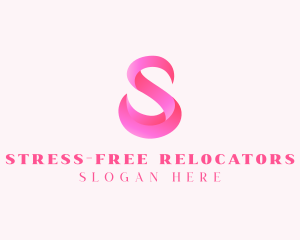 Pink Swan Letter S  logo design