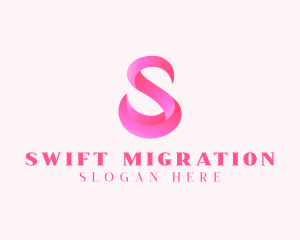 Pink Swan Letter S  logo design