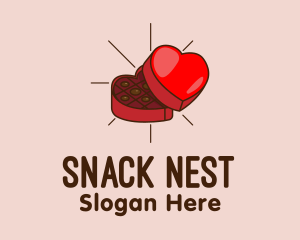 Chocolate Heart Box logo design