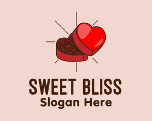 Chocolate Heart Box logo design