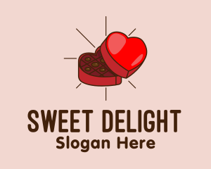 Chocolate Heart Box logo design