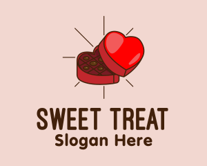 Chocolate Heart Box logo design