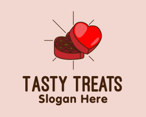 Chocolate Heart Box logo design