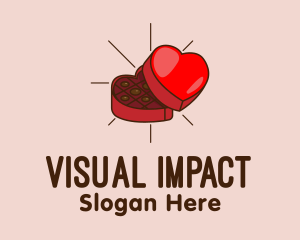 Chocolate Heart Box logo design