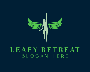 Flying Leaf Wings logo design