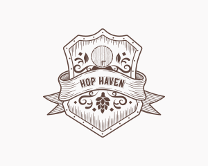 Vintage Hop Wine Barrel logo