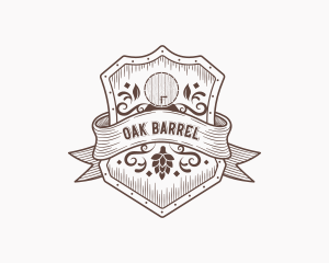 Vintage Hop Wine Barrel logo design