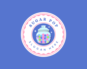 Candy Bubblegum Jar logo design