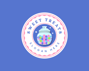 Candy Bubblegum Jar logo design