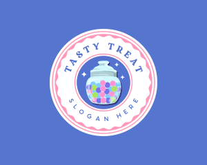 Candy Bubblegum Jar logo design