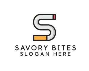 Smoking Cigarette Letter S logo design