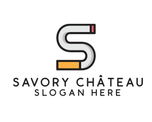 Smoking Cigarette Letter S logo design