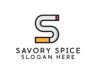 Smoking Cigarette Letter S logo design