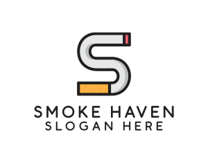 Smoking Cigarette Letter S logo design