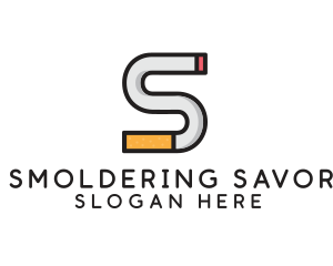 Smoking Cigarette Letter S logo design