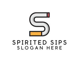 Smoking Cigarette Letter S logo design