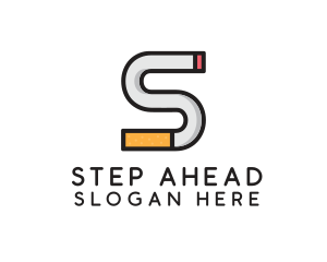 Smoking Cigarette Letter S logo design