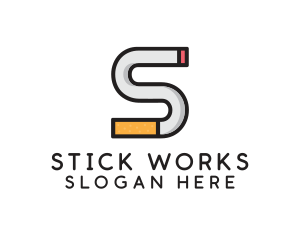 Smoking Cigarette Letter S logo design