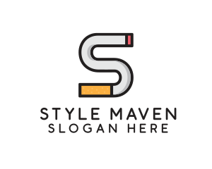 Smoking Cigarette Letter S logo design