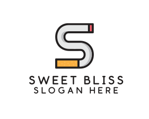 Smoking Cigarette Letter S logo design