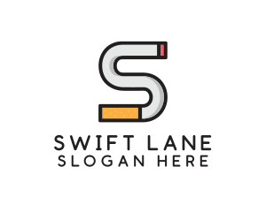 Smoking Cigarette Letter S logo design