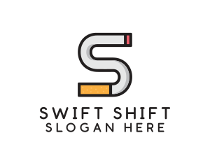 Smoking Cigarette Letter S logo design