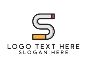 Puff - Smoking Cigarette Letter S logo design