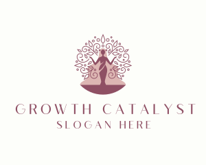 Feminine Woman Tree logo design