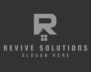 Real Estate House Letter R logo design