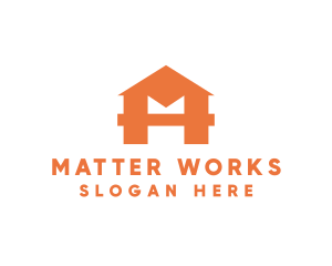 House Construction Letter M logo design